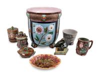 Seven English Majolica Articles