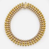 A Two-Tone Gold Valentino Necklace c. 1970's