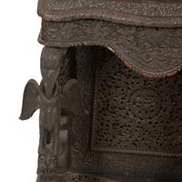 An Anglo-Burmese Carved Teak Davenport Desk