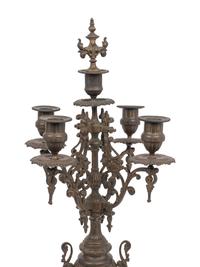 A Pair of French Neoclassical Bronze Four-Light Candelabra