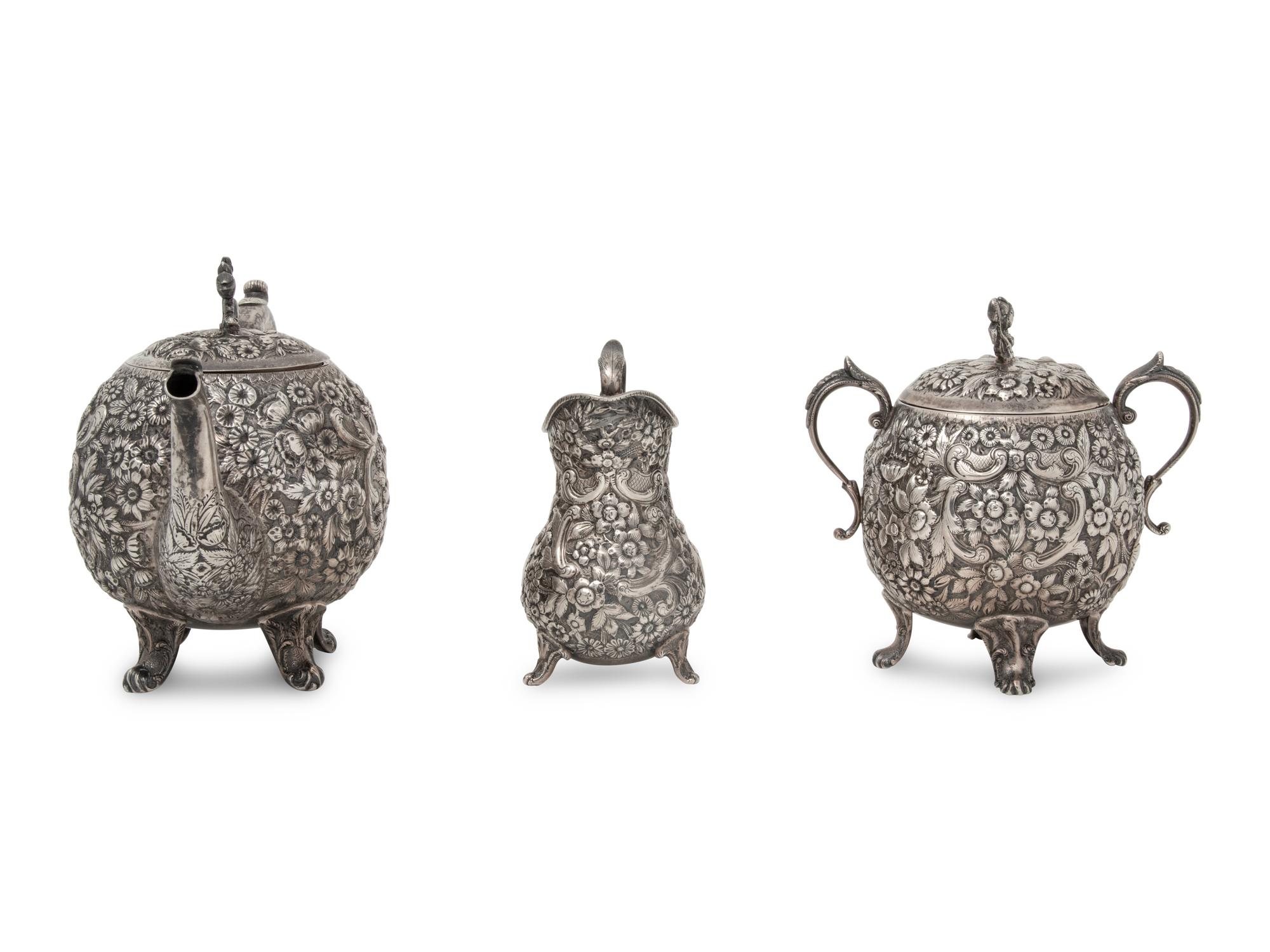 An American Silver Three-Piece Tea Service
