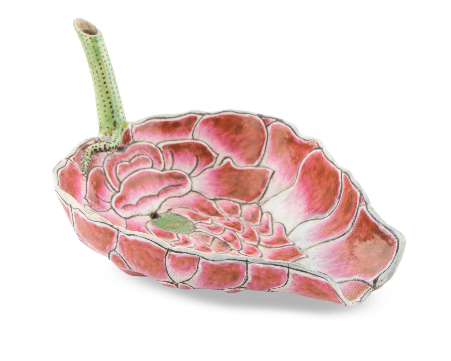 A Famille Rose Lotus-form Water Dropper — 20TH CENTURY