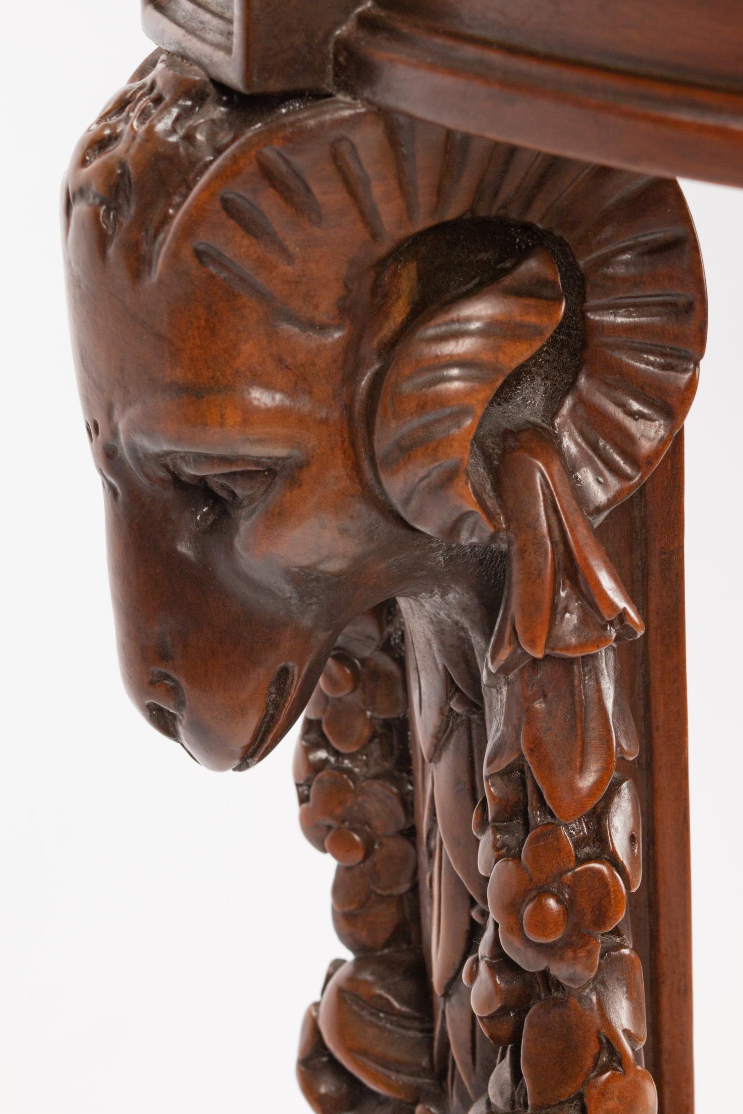 A George III Style Carved Mahogany Jardinière on Pedestal