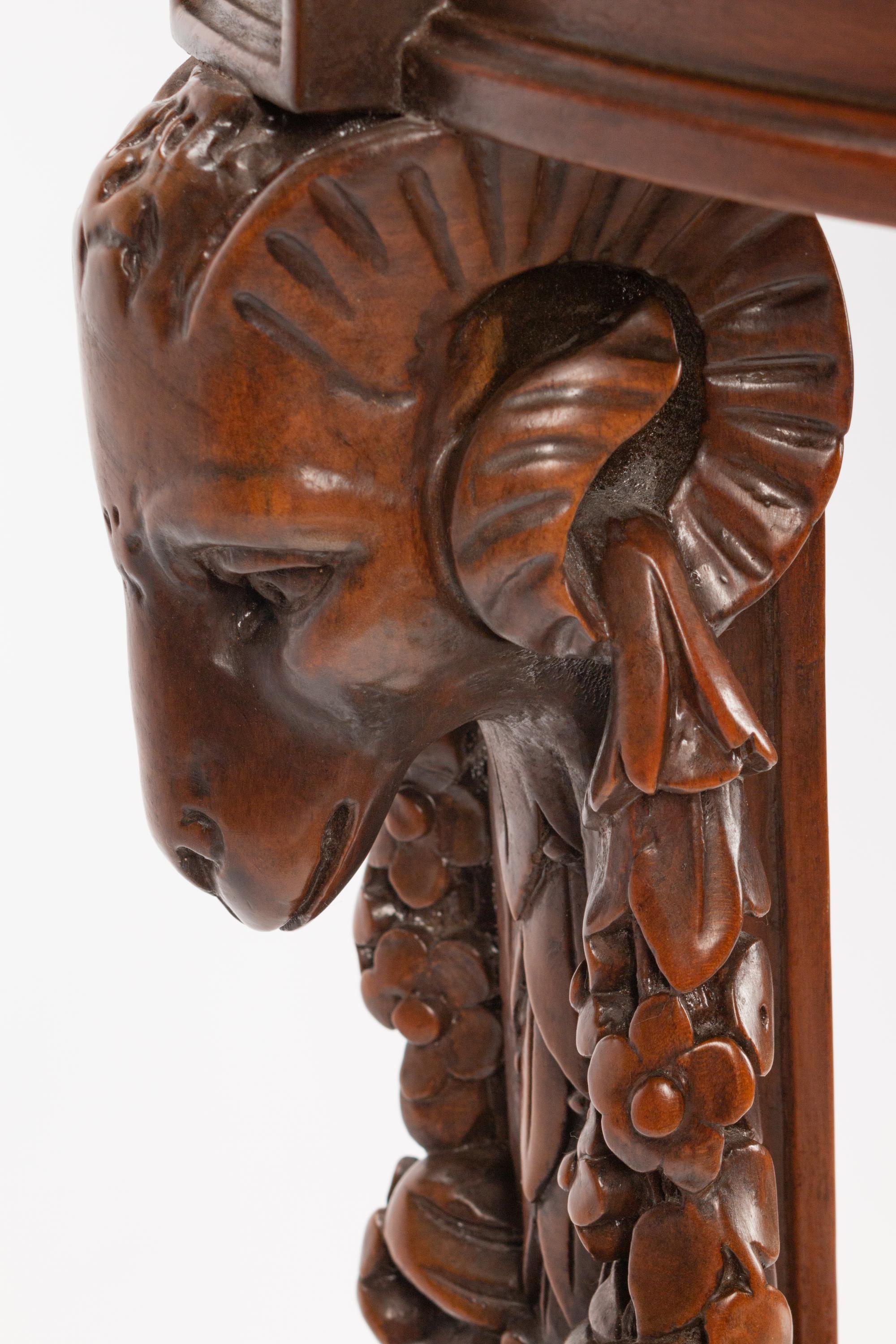 A George III Style Carved Mahogany Jardinière on Pedestal