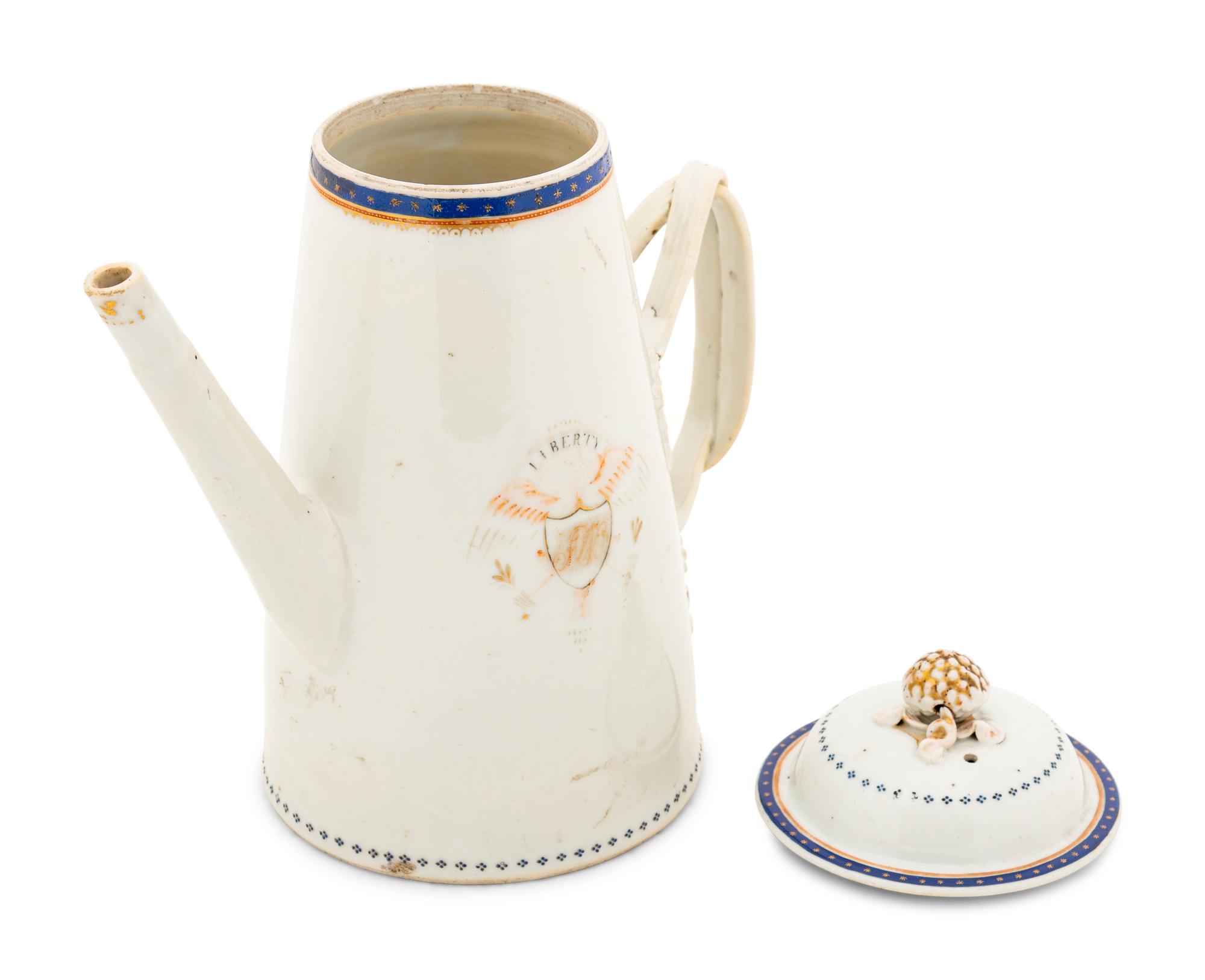 A Chinese Export Porcelain Coffee Pot