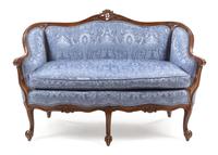 A Louis XV Style Walnut Canape Height 33 3/8 x width 51 x depth 29 1/2 inches. — LATE 19TH/EARLY 20TH CENTURY