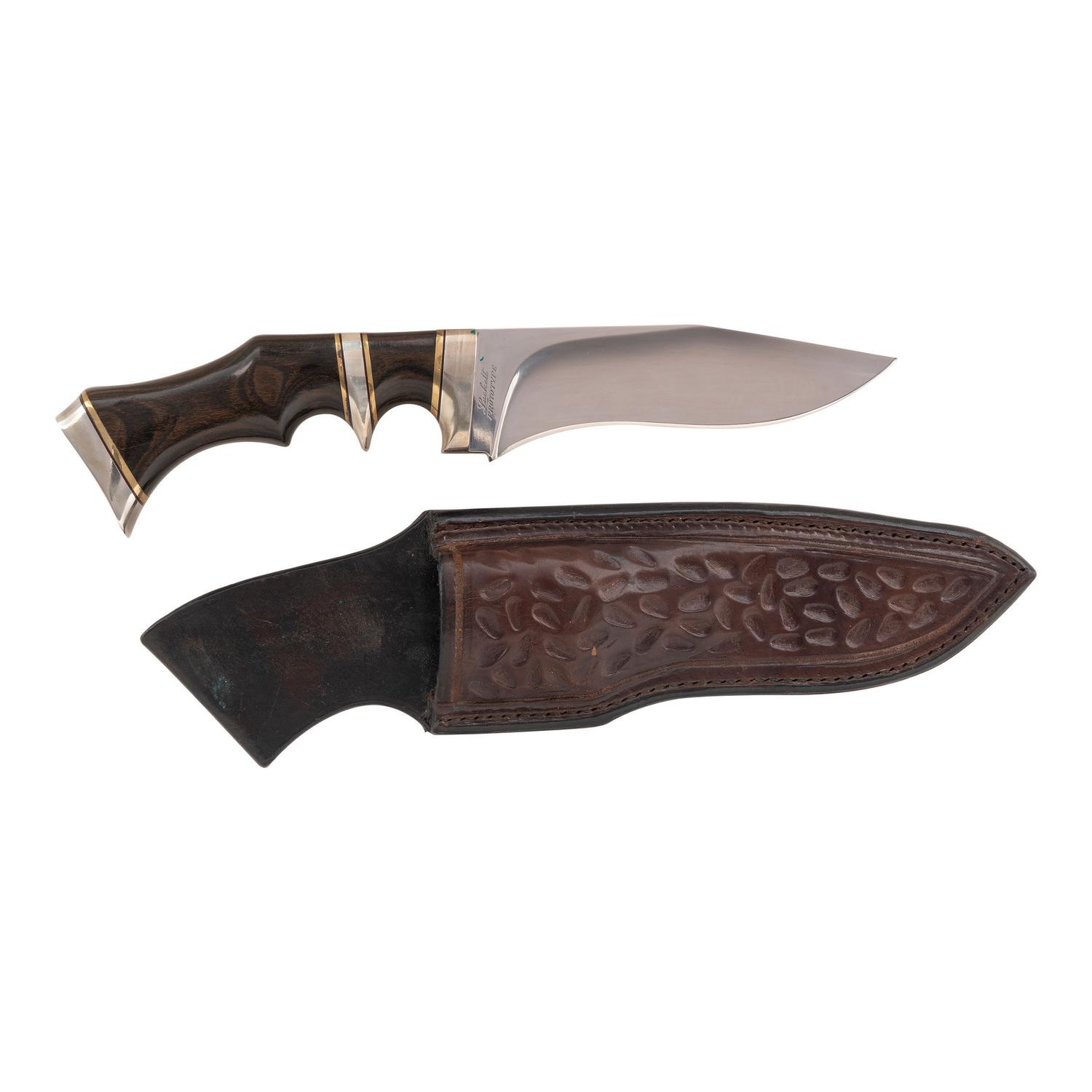 Bill Luckett Prototype Black Widow Knife with Sheath