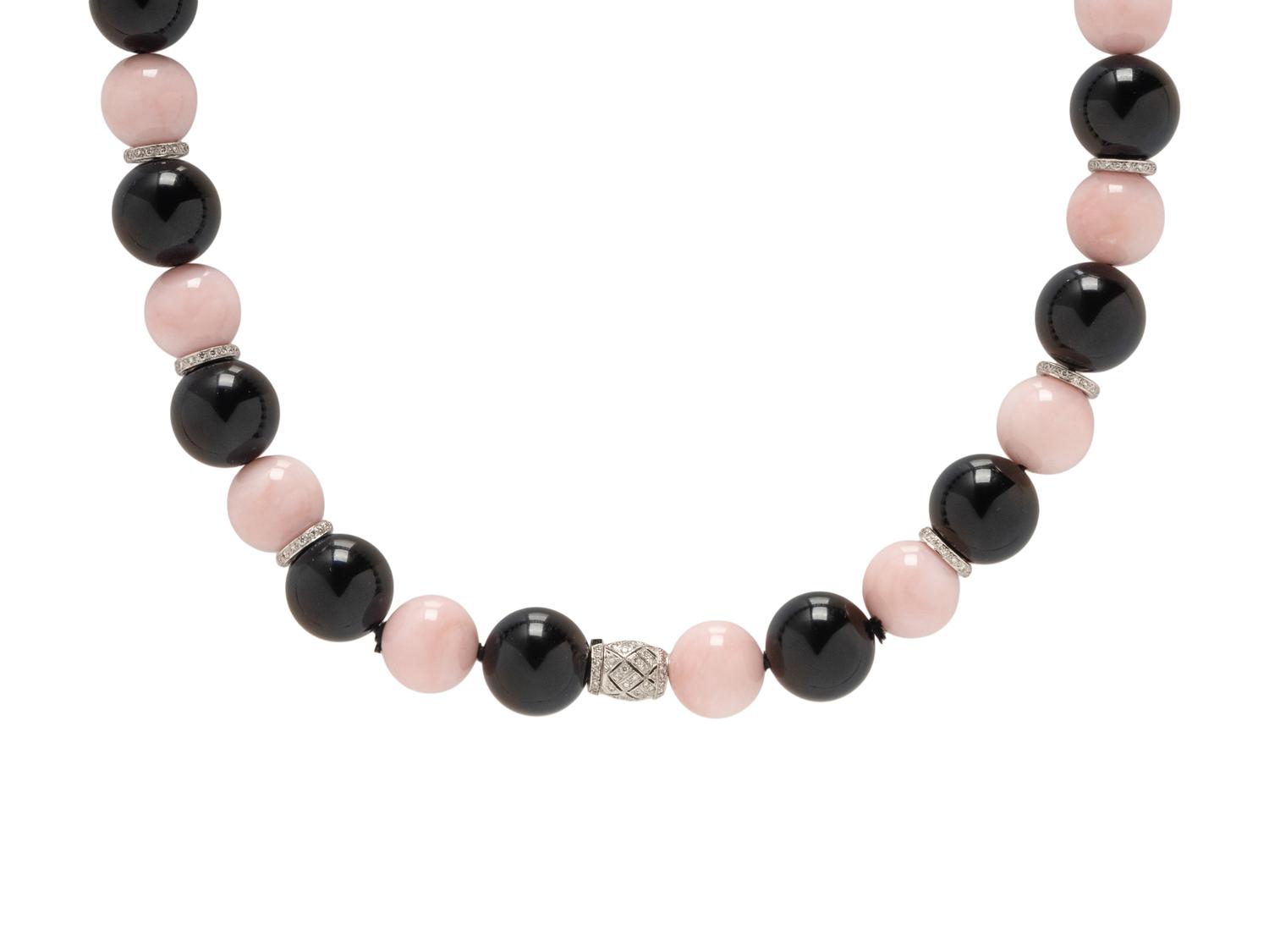 MICHELE DELLA VALLE, PINK OPAL, ONYX, AND DIAMOND NECKLACE
