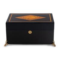 A Davidoff Gilt Metal Mounted and Marquetry-Inlaid Humidor
