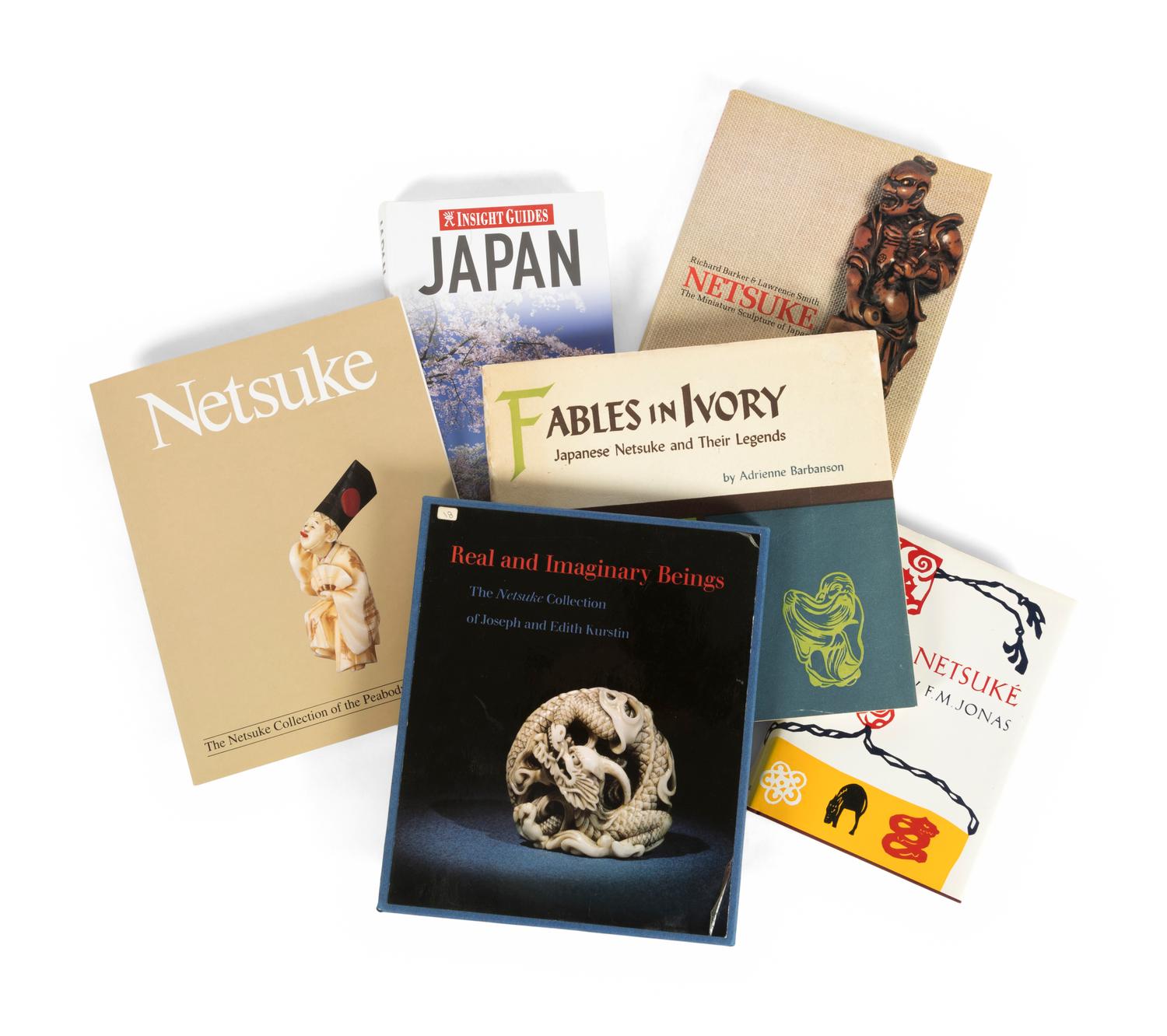 [JAPANESE ART: NETSUKE] A collection of sixteen reference books about netsuke connoisseurship and collections, comprising: