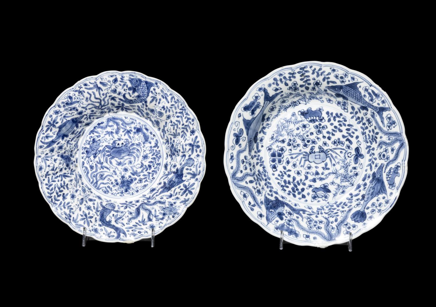 Two Chinese Blue and White Porcelain Plates
