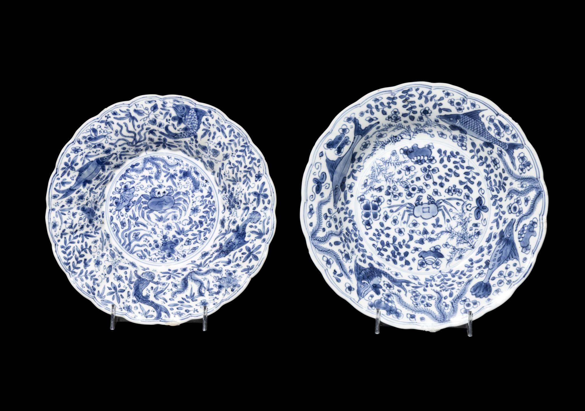 Two Chinese Blue and White Porcelain Plates