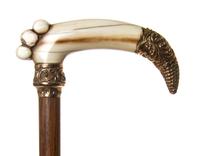 An American Ivory Handled Cane, Length of handle 5 x length overall 36 1/2 inches.