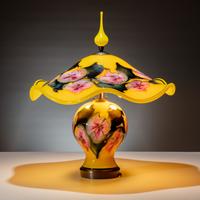 Charles Lotton (American, 1935–2021) — Table Lamp in Yellow Floral, 2000