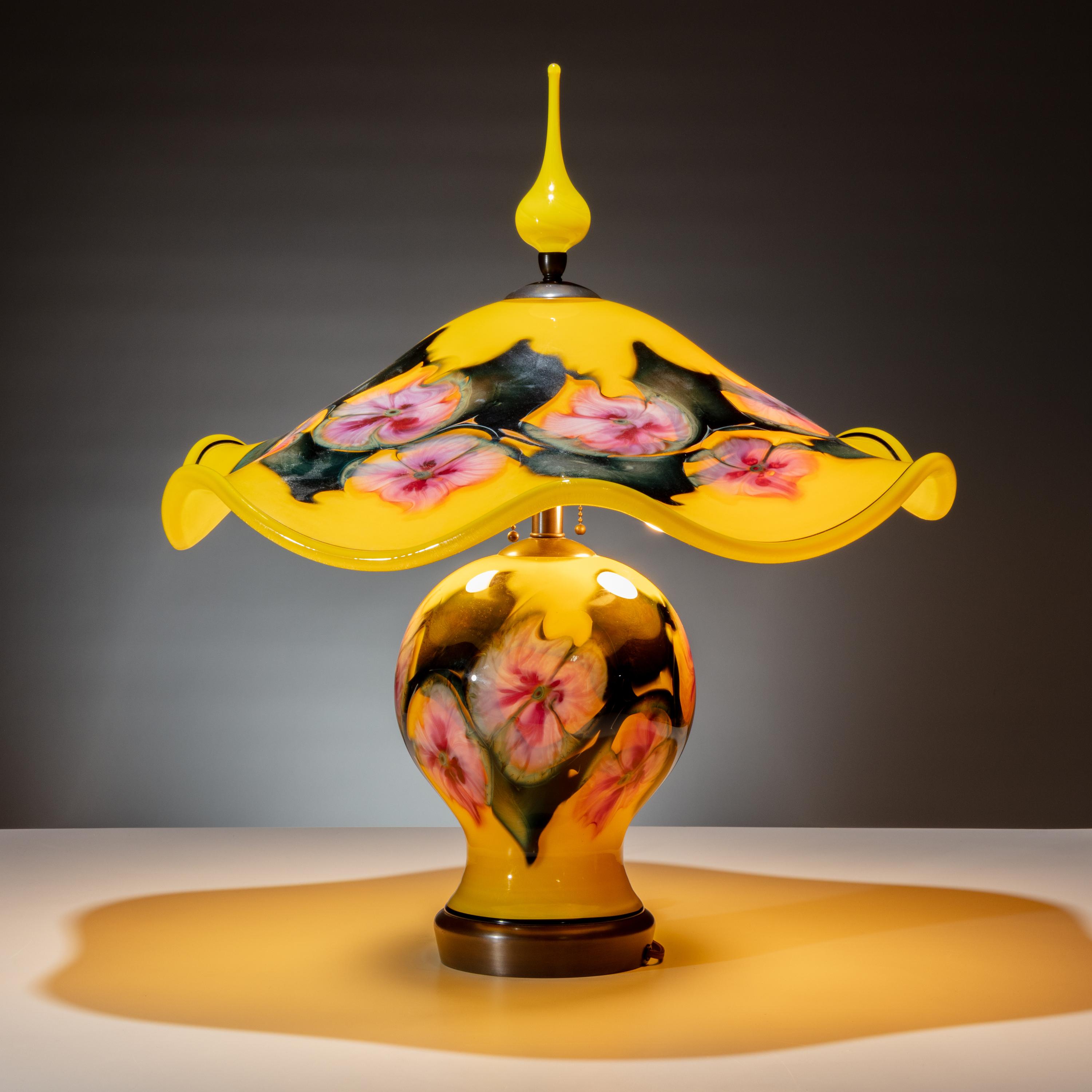 Charles Lotton (American, 1935–2021) — Table Lamp in Yellow Floral, 2000