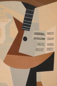 Guéridon avec Guitare et Partition (from Dix Pochoirs ), ca. 1920