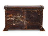 An Italian Gothic Style Painted and Parcel Gilt Trunk