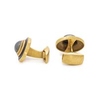 LEO DE VROOMEN, TIFFANY & CO., HEMATITE AND ENAMEL CUFFLINKS