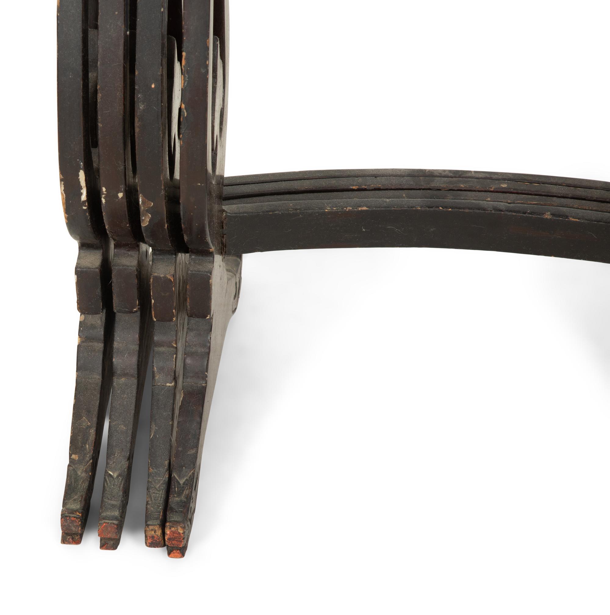 A Victorian Japanned Nest of Four Tables