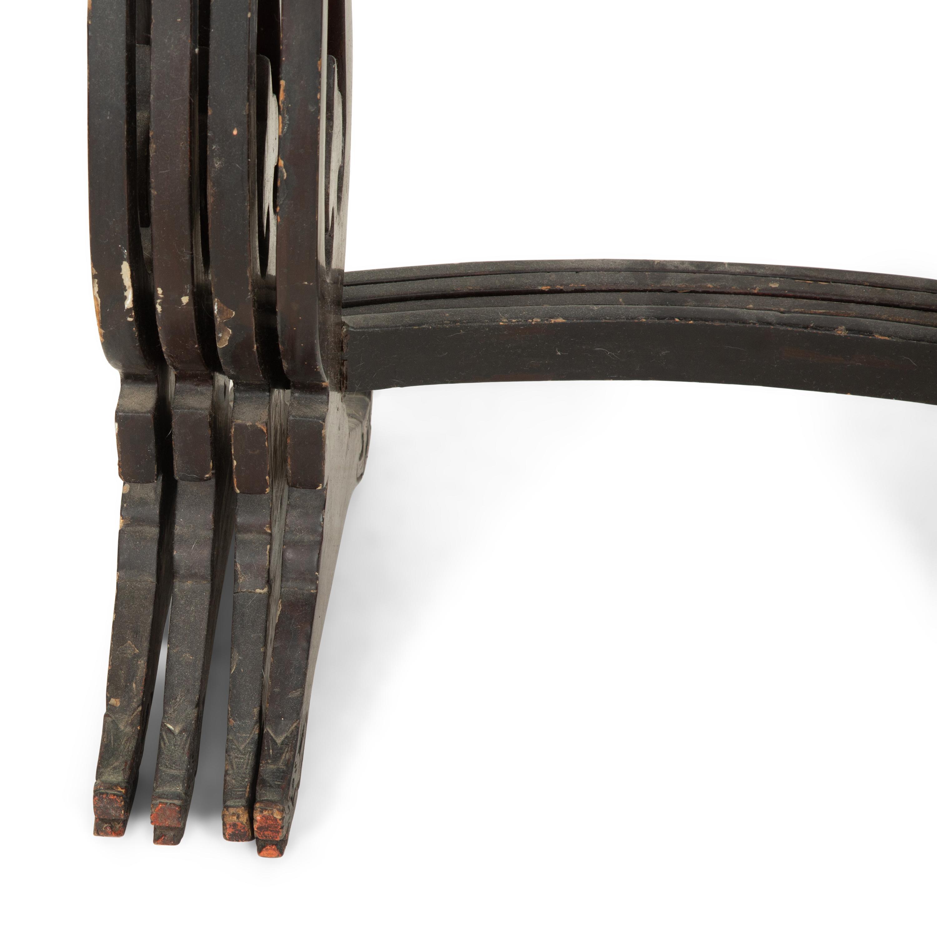 A Victorian Japanned Nest of Four Tables