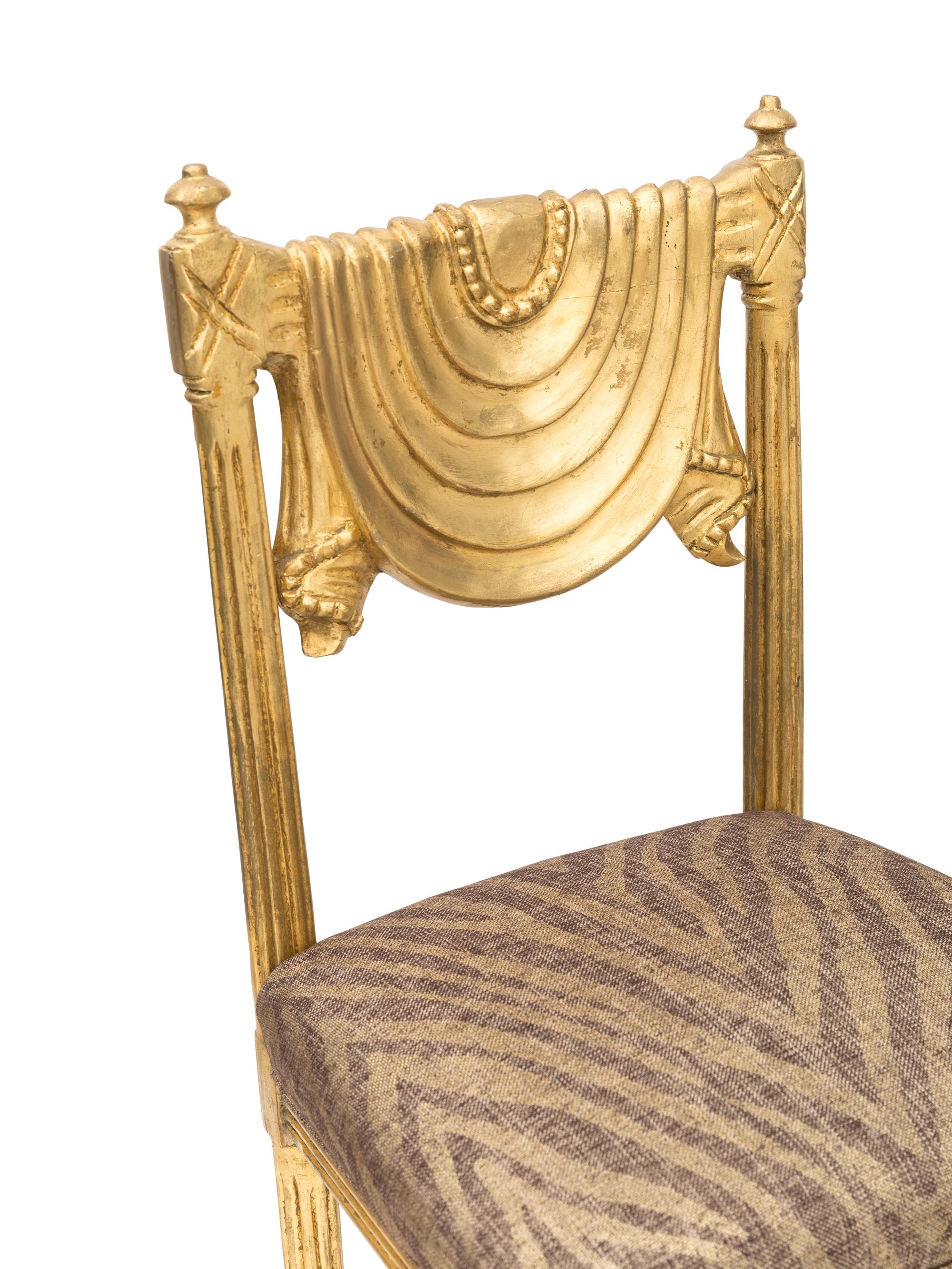 An Italian Neoclassical Style Giltwood Side Chair