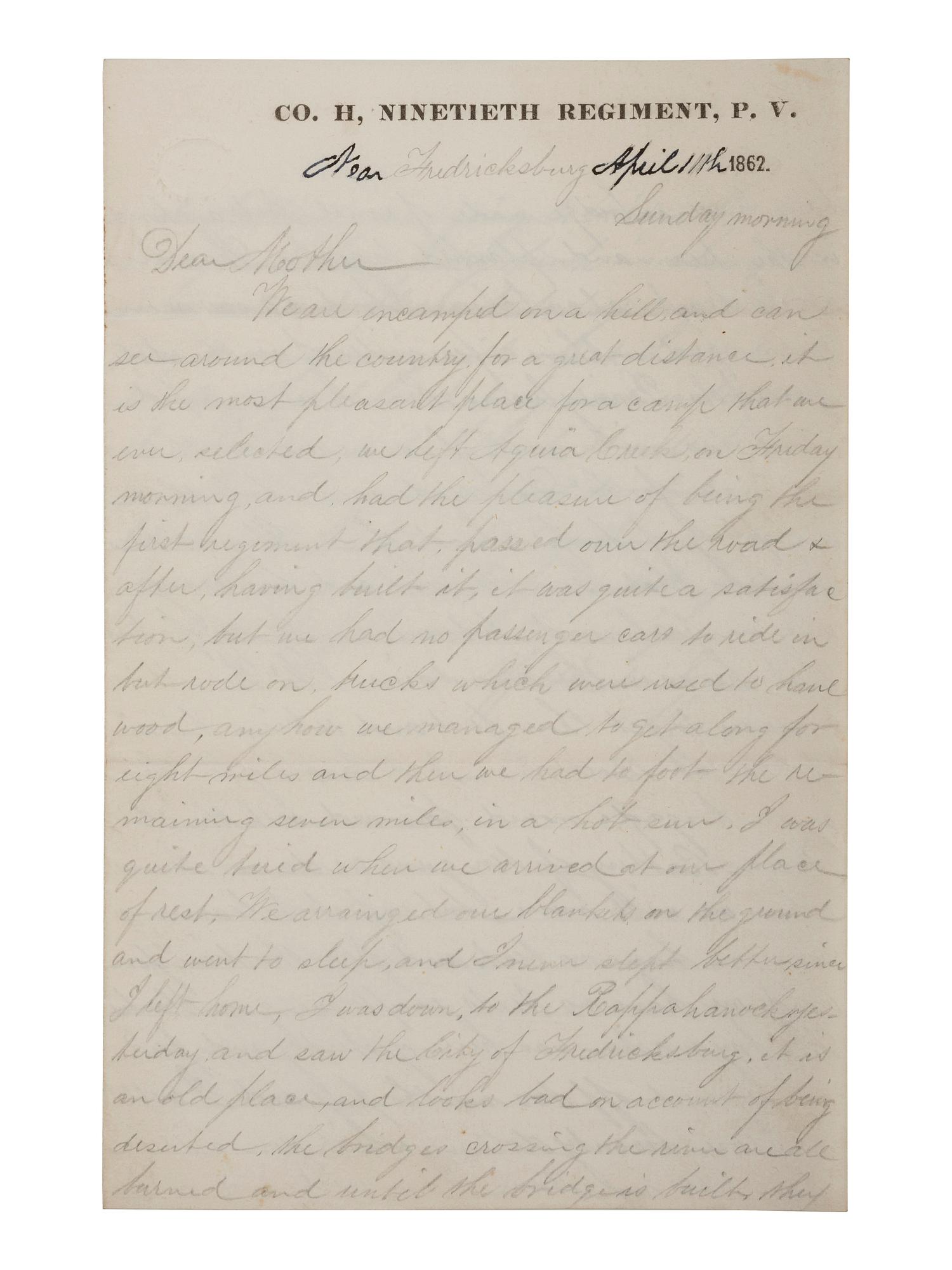 [CIVIL WAR]. Archive related to Albert Campbell Johnston and Nathaniel Dillhorn, 90th Pennsylvania Volunteers, incl. letter detailing the Battle of Cedar Mountain.
