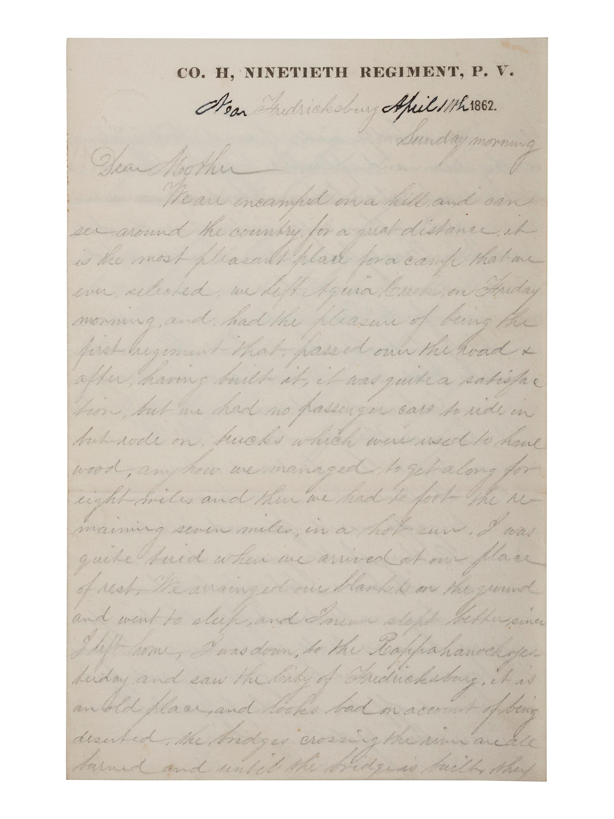 [CIVIL WAR]. Archive related to Albert Campbell Johnston and Nathaniel Dillhorn, 90th Pennsylvania Volunteers, incl. letter detailing the Battle of Cedar Mountain.