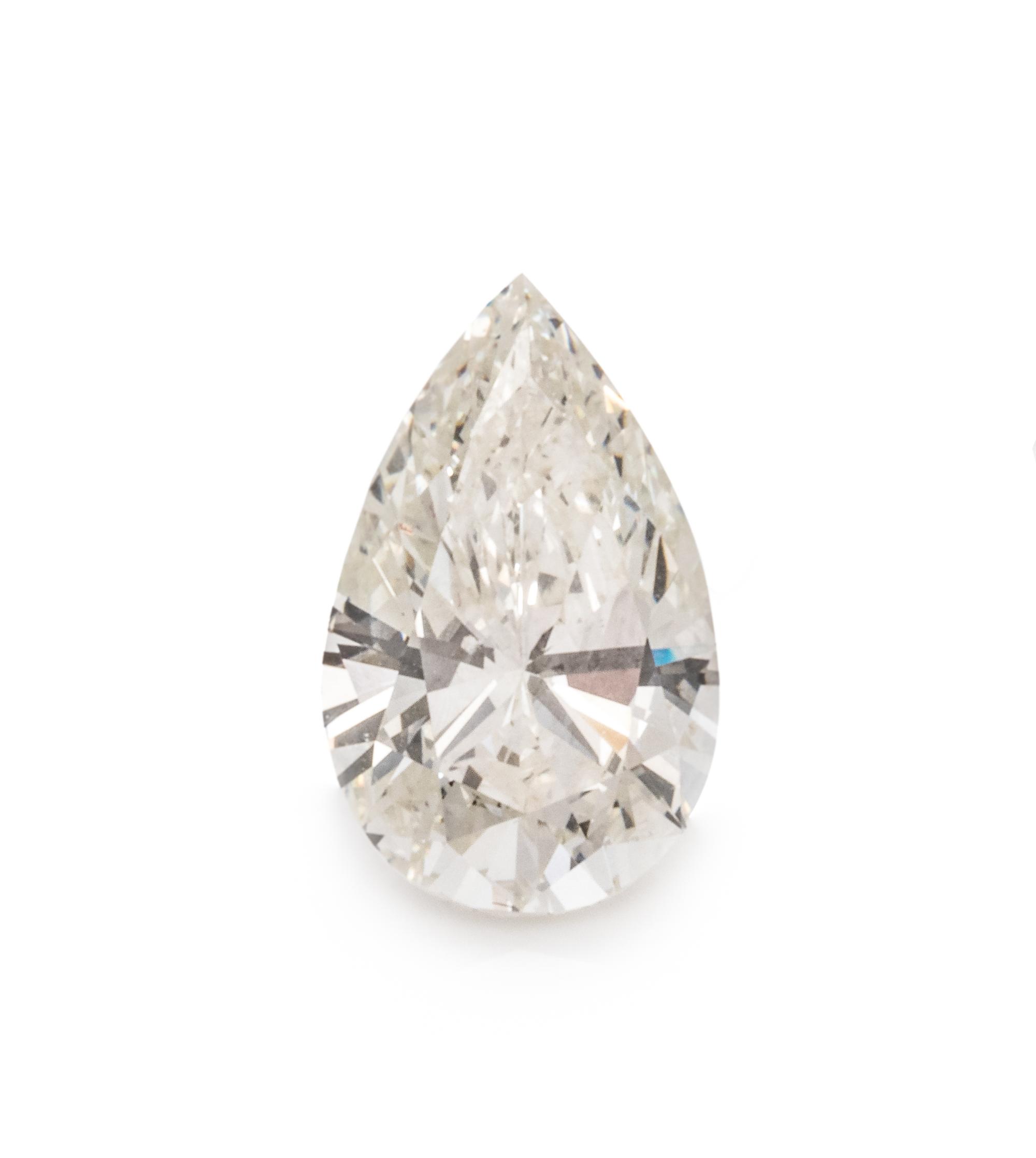 A 3.12 Carat Pear Shape Diamond,