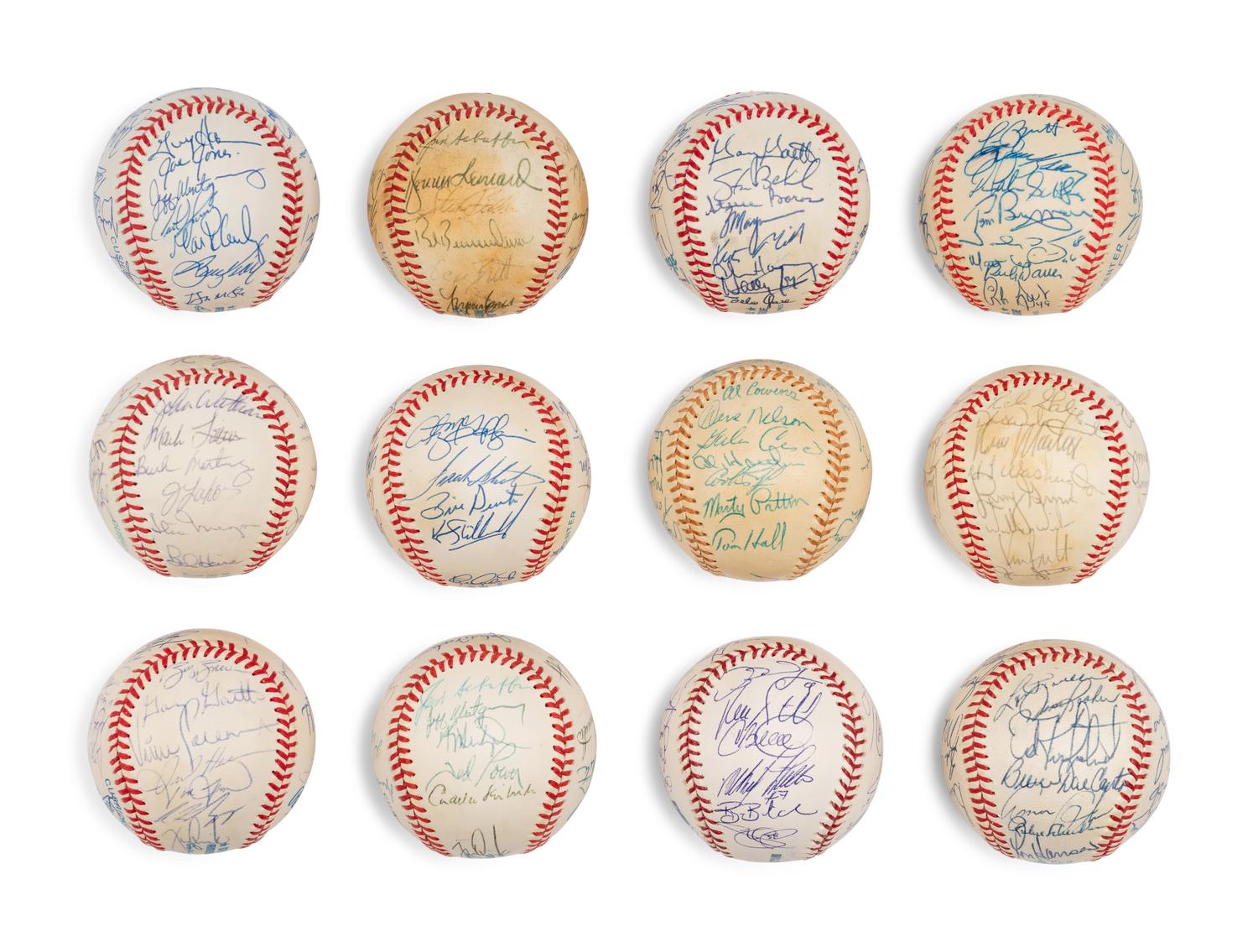 A Large Group of Assorted 1970s-2000s Kansas City Royals Team Signed Autograph Baseballs