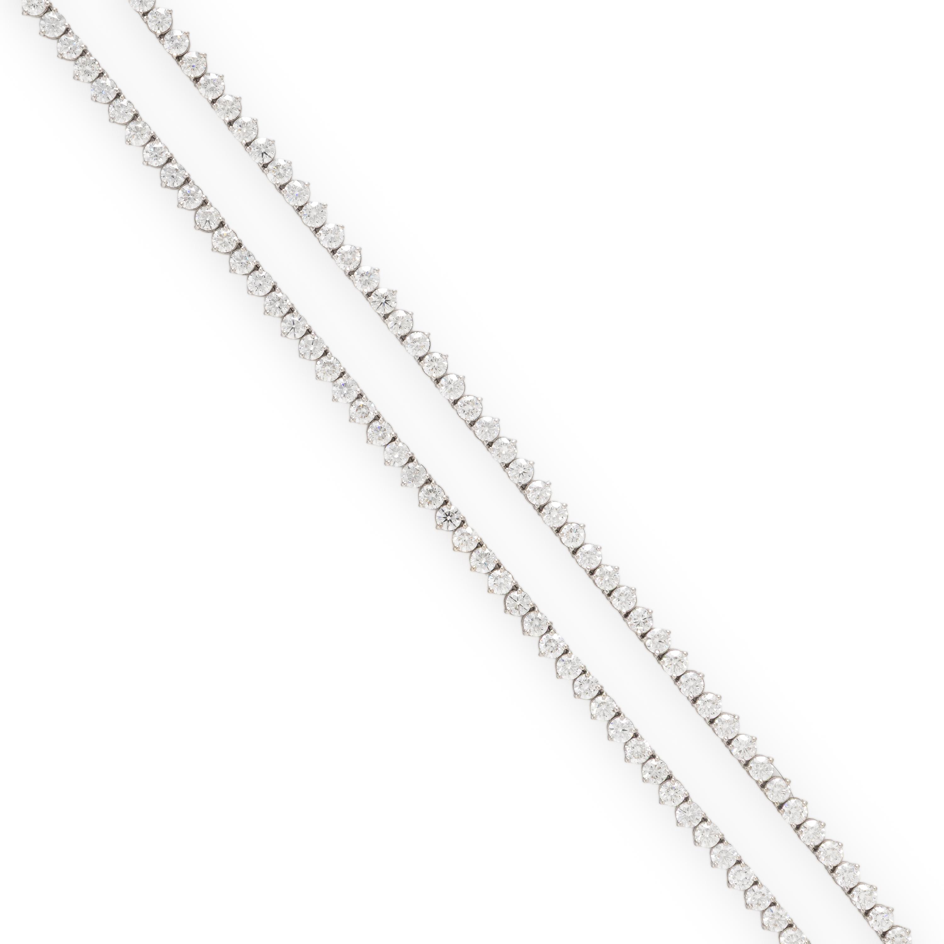 Diamond and White Gold Line Necklace