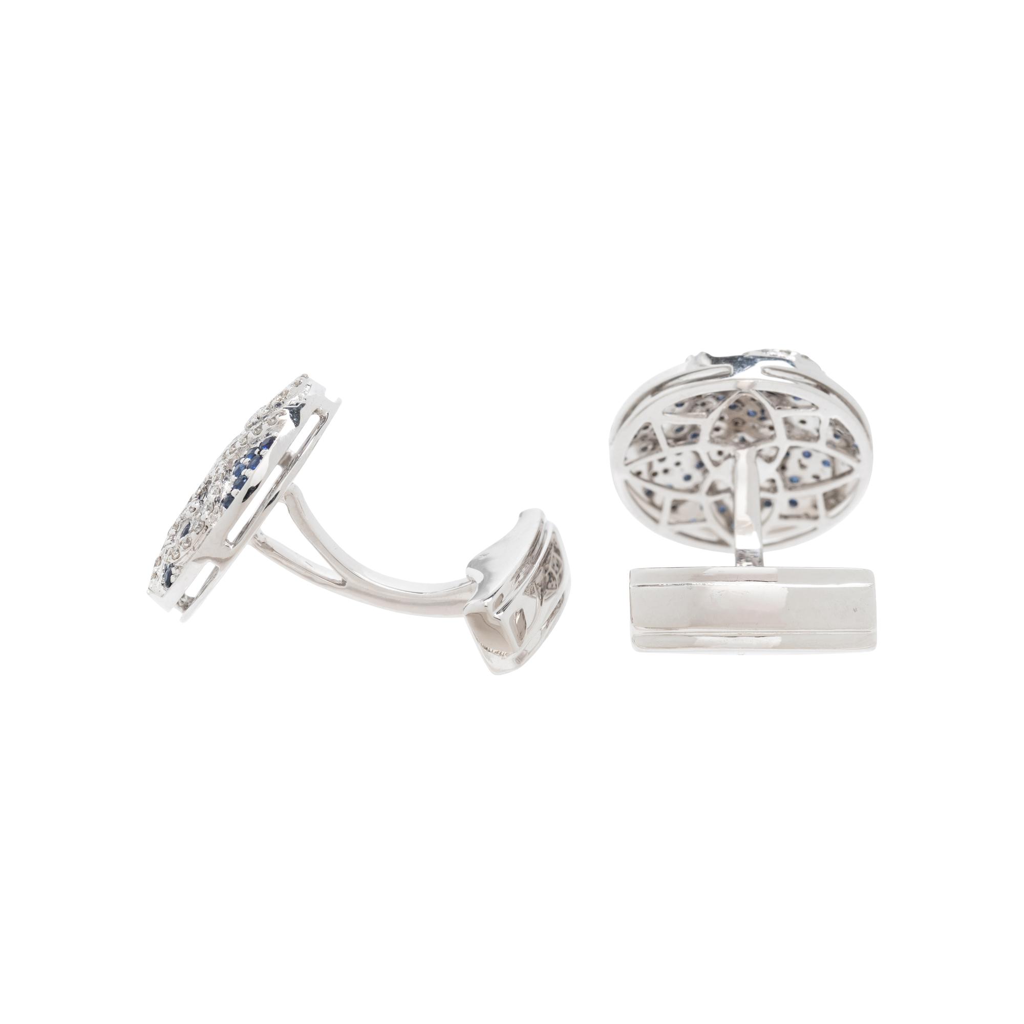 DIAMOND AND SAPPHIRE CUFFLINKS