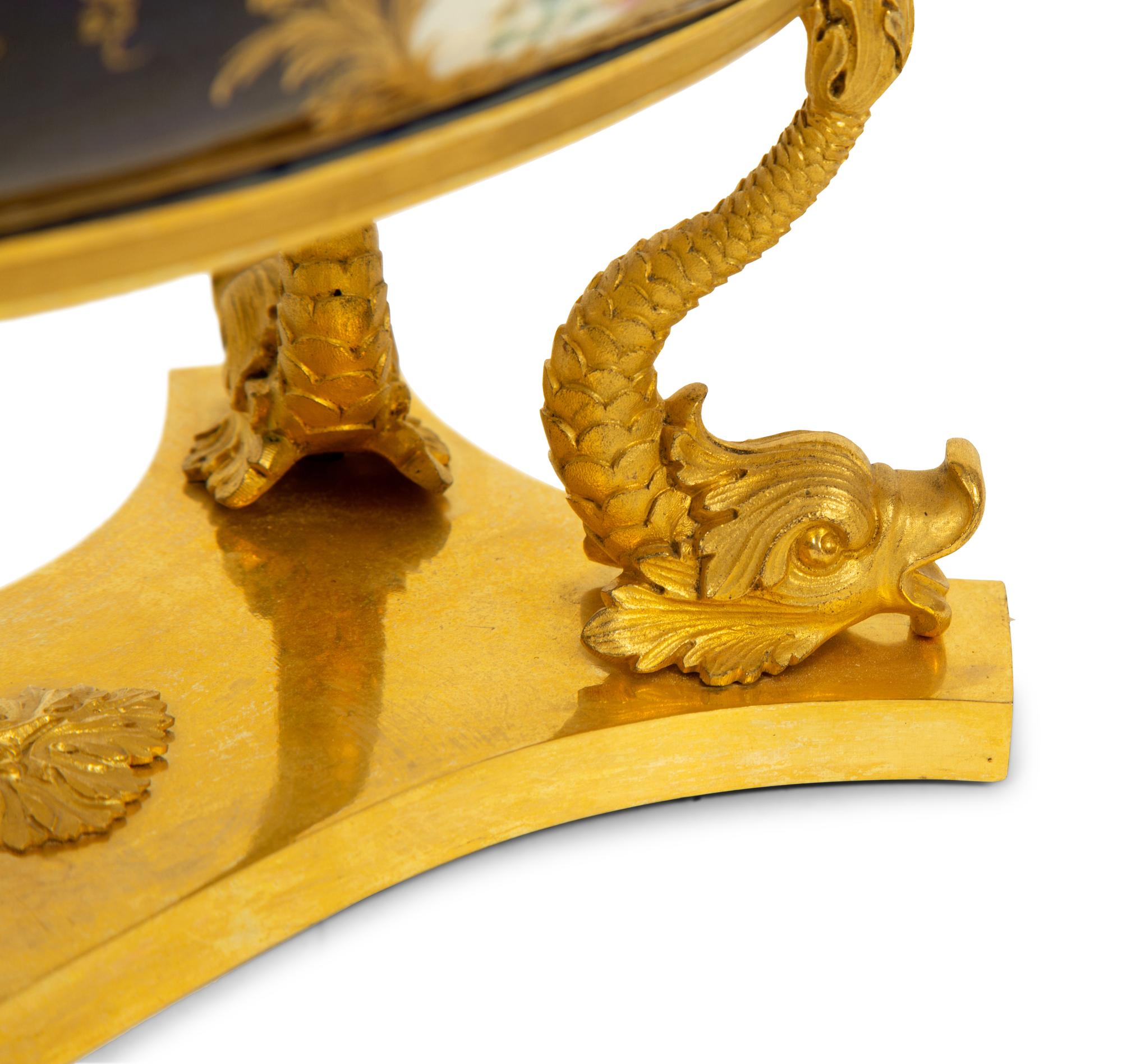A Sevres Porcelain Bowl Mounted on Gilt Bronze Stand — 20TH CENTURY