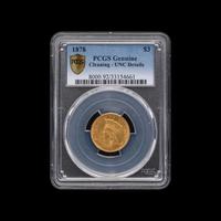 An 1878 Indian Princess $3 Gold Coin [PCGS Unc Details-Cleaned]
