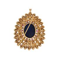 MULTIGEM AND DIAMOND PENDANT/BROOCH