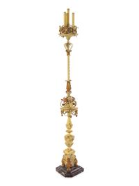 A Neoclassical Style Painted Metal Torchere
