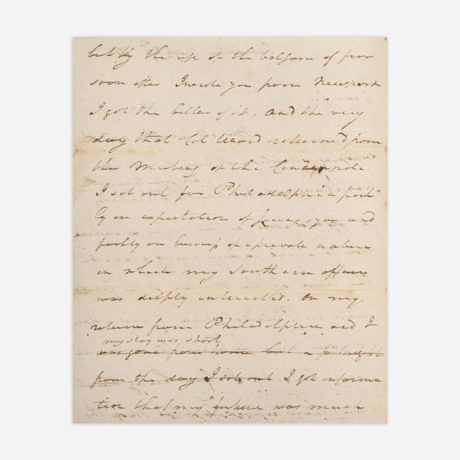 [Washington, George] Greene, Nathanael Autograph Draft Letter, signed
