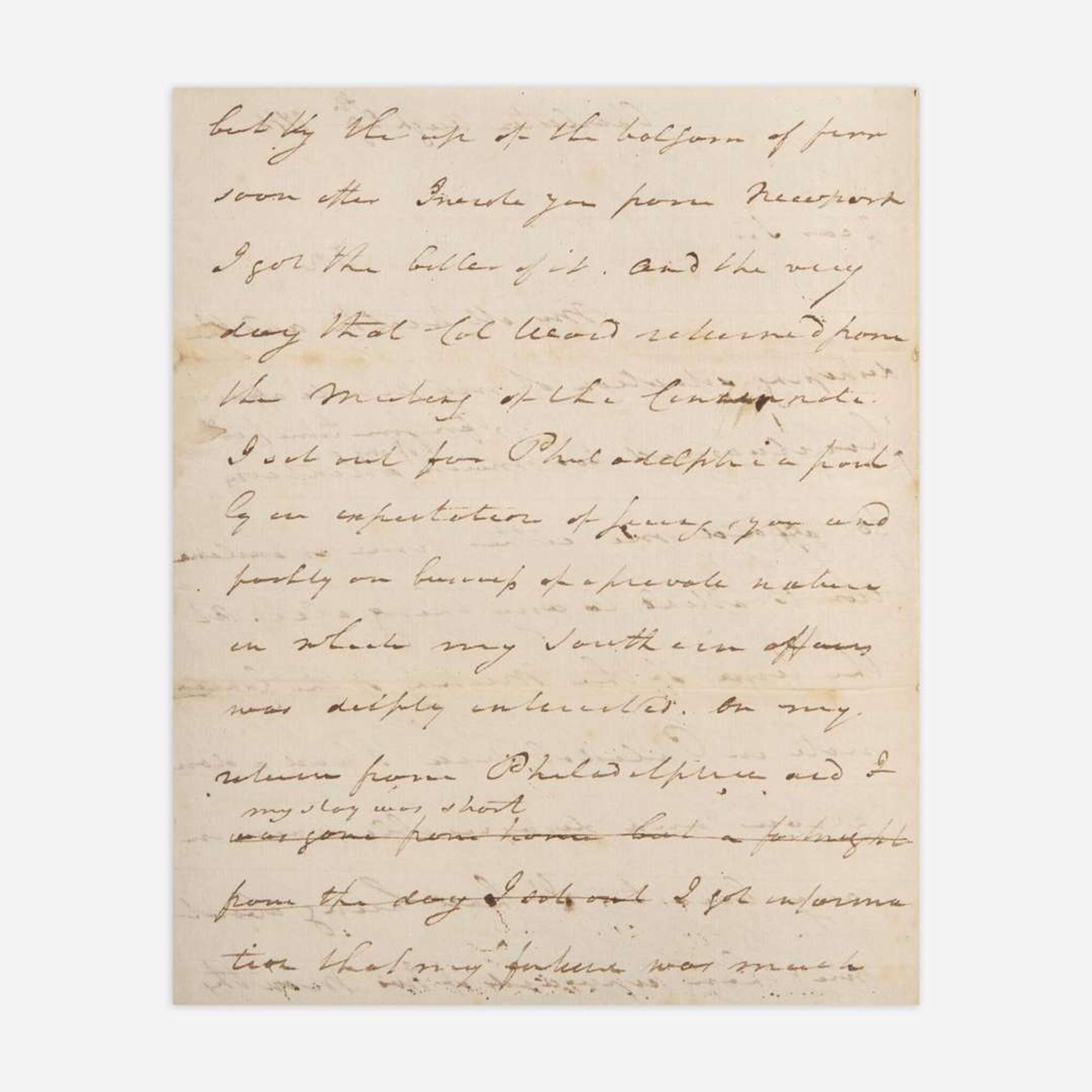[Washington, George] Greene, Nathanael Autograph Draft Letter, signed