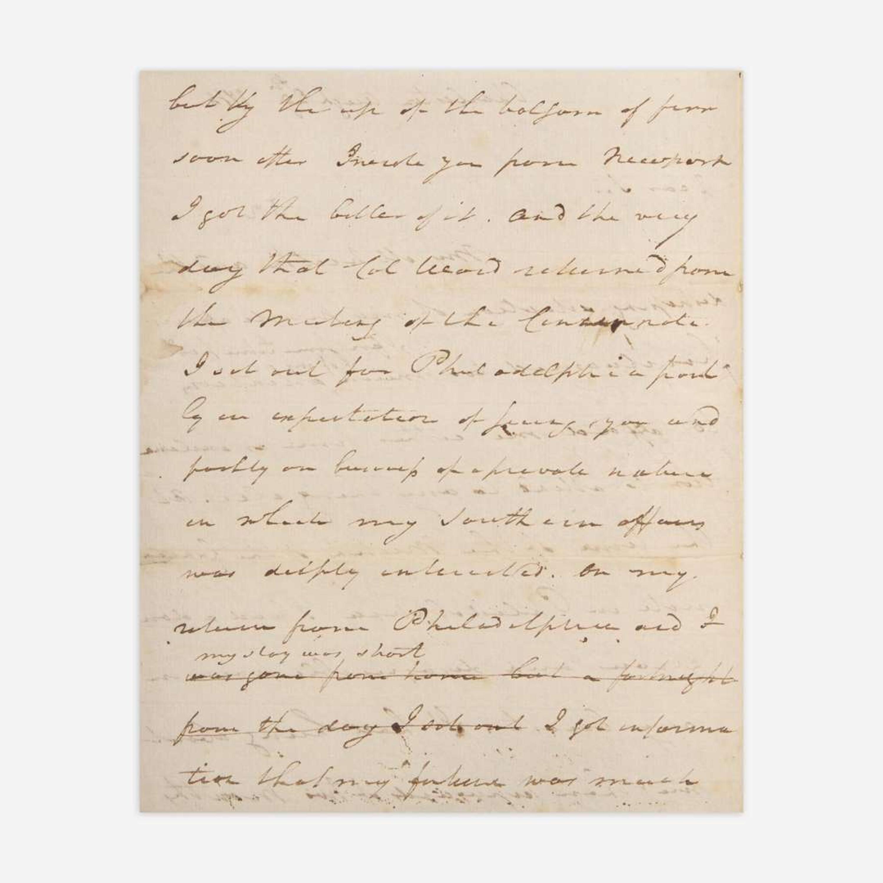 [Washington, George] Greene, Nathanael Autograph Draft Letter, signed