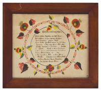 Attributed to Henry Wetzel (The Dotted One Artist, active 1810-1845), A Birth Record for Maria Anna Schwab