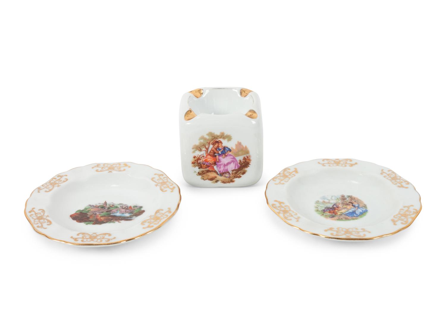 An Assembled Group of Continental Porcelain Smoking Articles