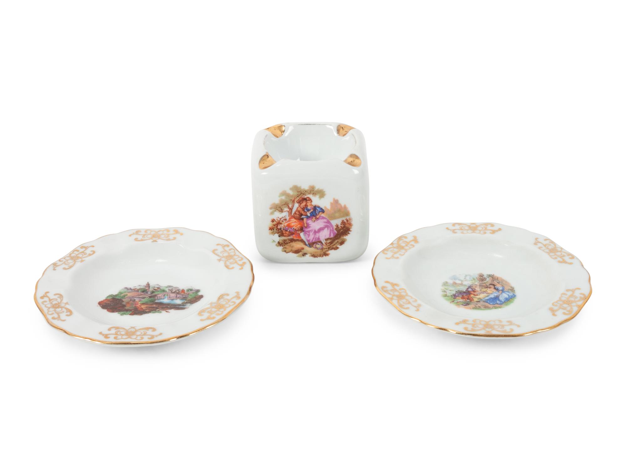 An Assembled Group of Continental Porcelain Smoking Articles