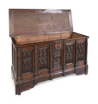 A French Gothic Carved Oak Chest