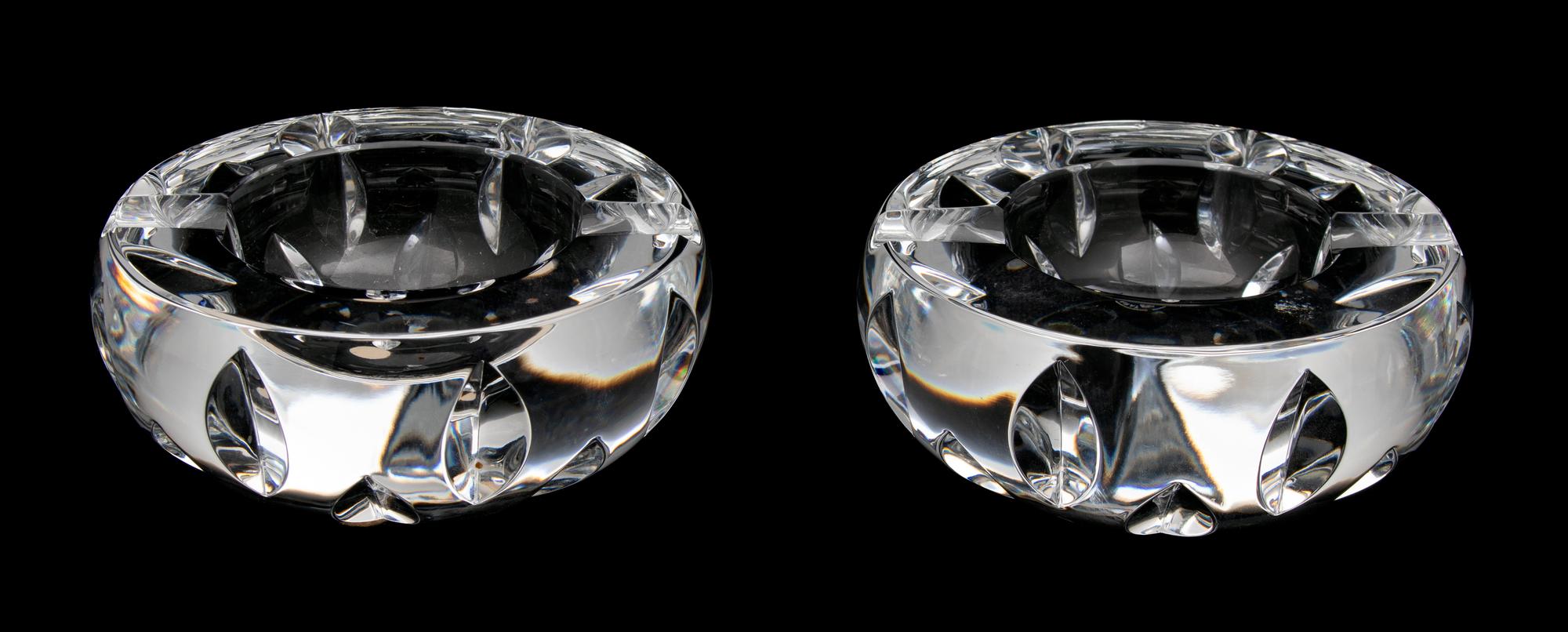 A Pair of Baccarat Crystal Ash Trays Diameter 4 1/2 inches. — 20TH CENTURY
