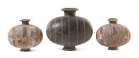 Three Pottery Cocoon Jars — HAN DYNASTY