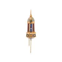 YELLOW GOLD AND ENAMEL MINARET WATCH