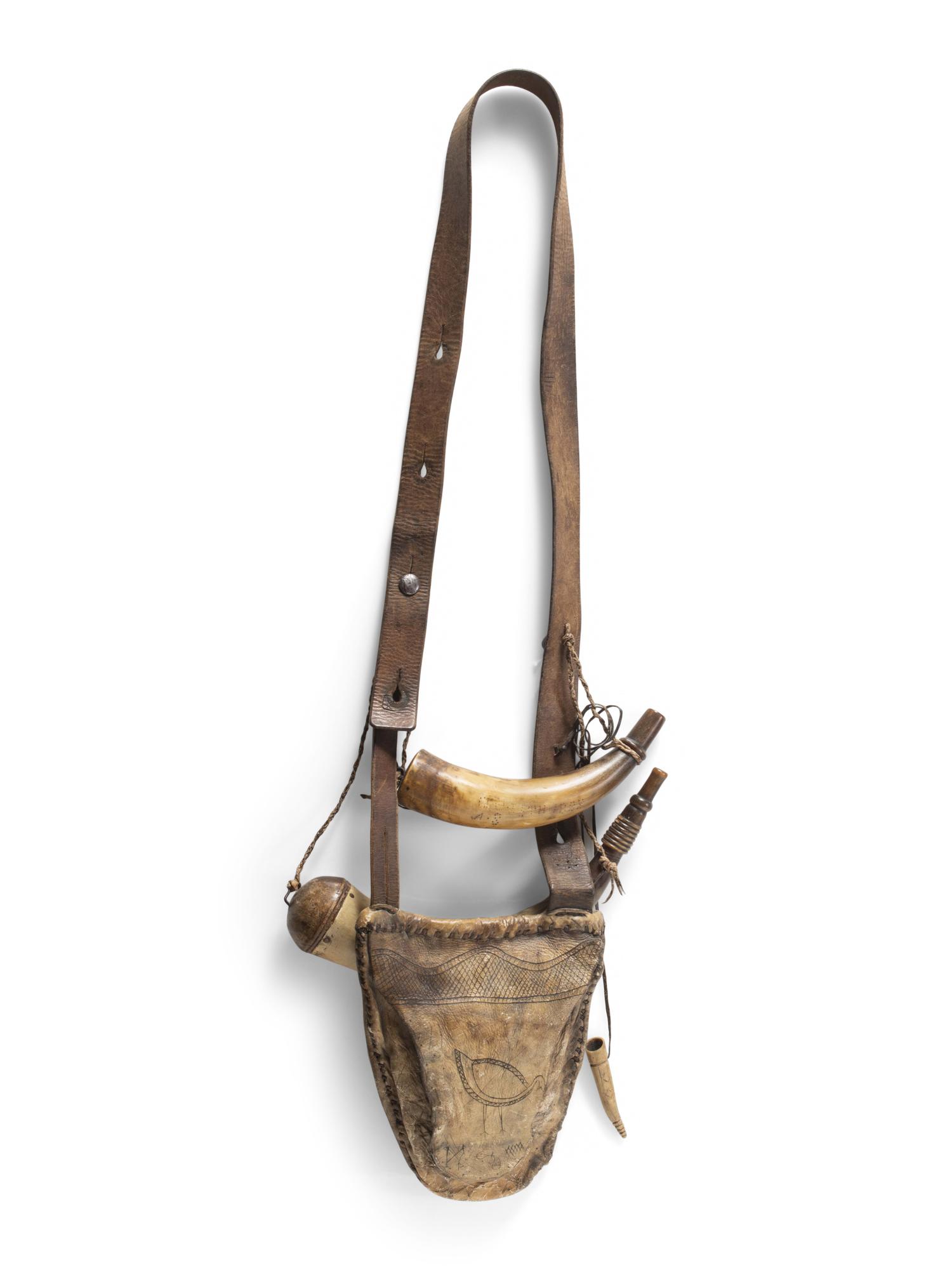 Southwestern Shot Pouch and Powder Horns