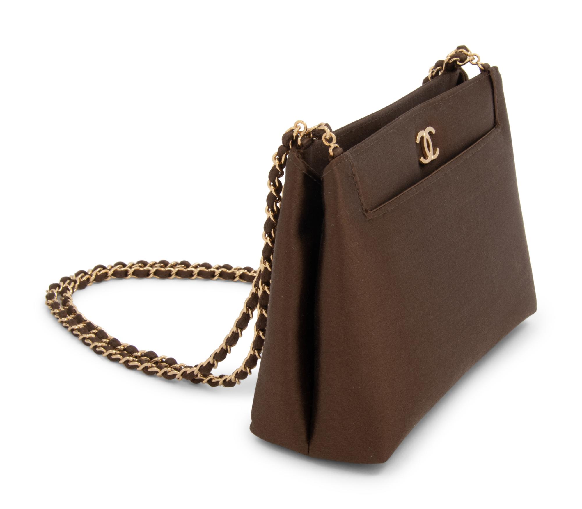 Chanel Brown Satin Evening Bag, 2000-02