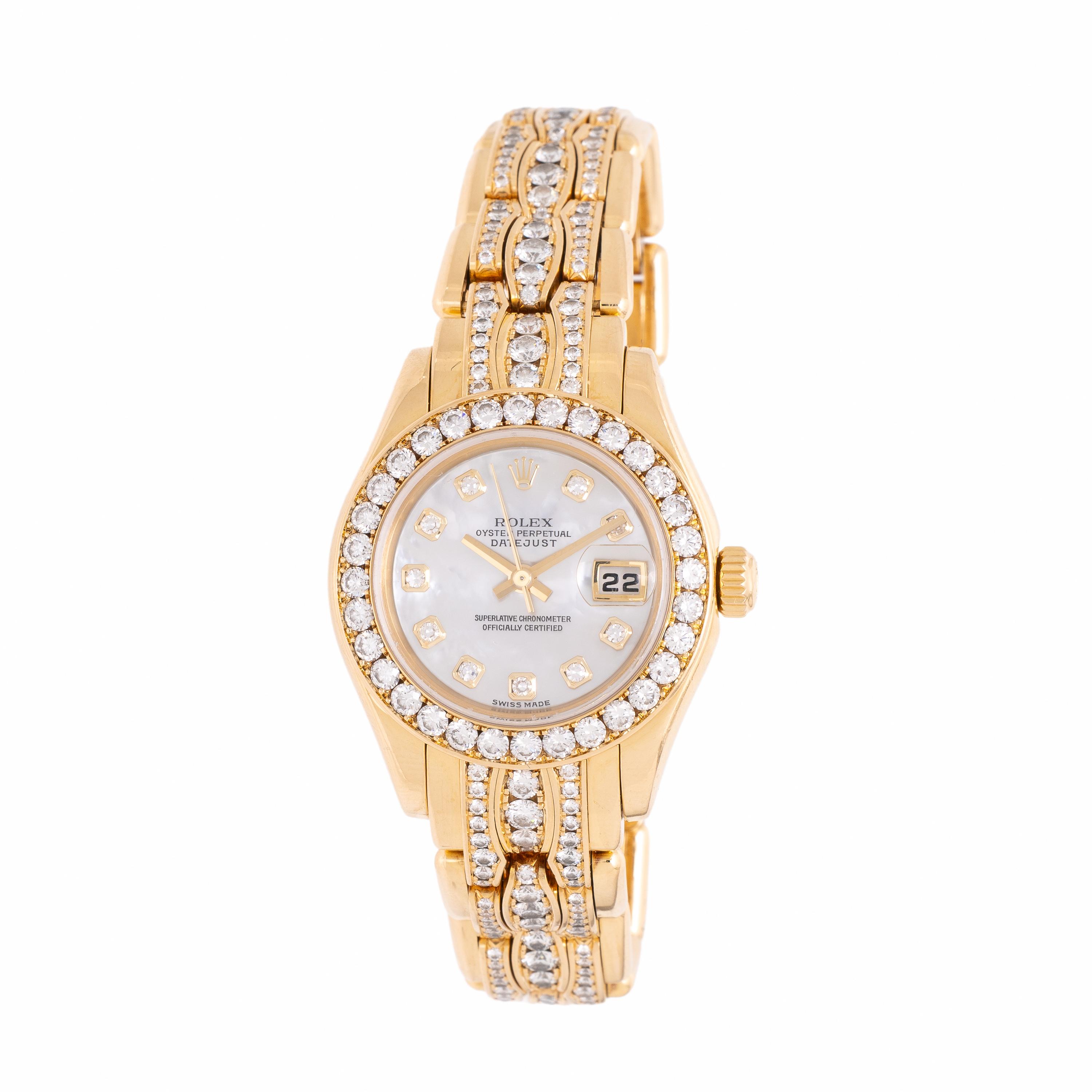 Rolex, Ref. 80298, 18K Yellow Gold and Diamond 'Lady Datejust' 'Pearlmaster' Watch, with Box & Papers
