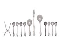 Eleven Georg Jensen Silver Beaded Pattern Flatware Articles