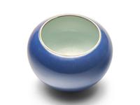 A Chinese Blue Glazed Porcelain Alms Bowl